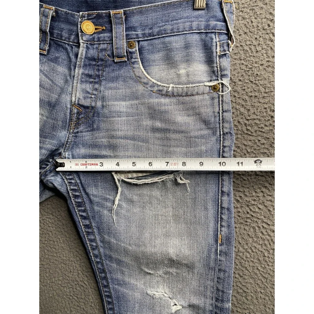 Vintage Y2K True Religion Zach Mens Jeans Straight Button Fly W32 L32 USA Made